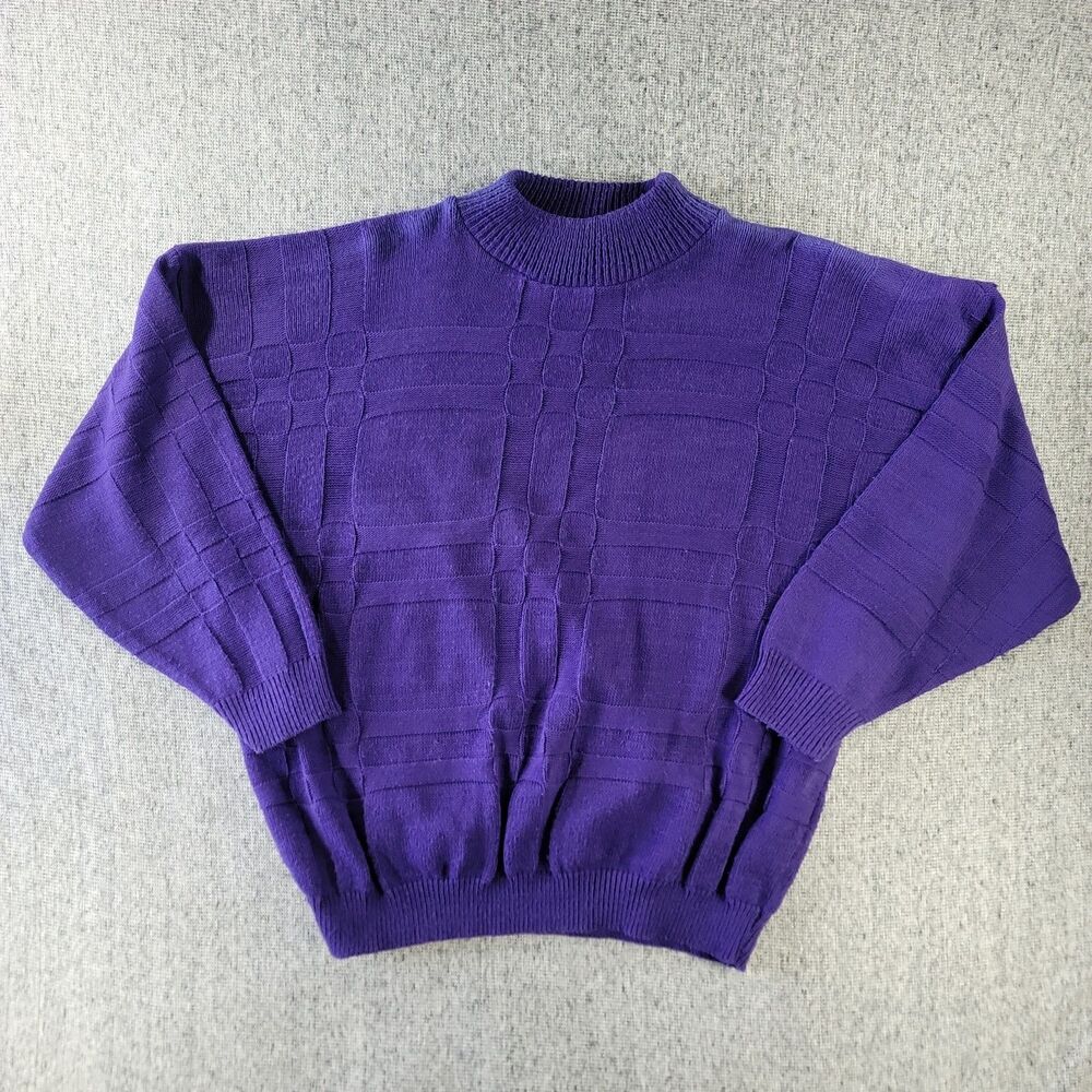 Vintage American Pride Purple Textured Sweater Women's Size 20W Plus USA